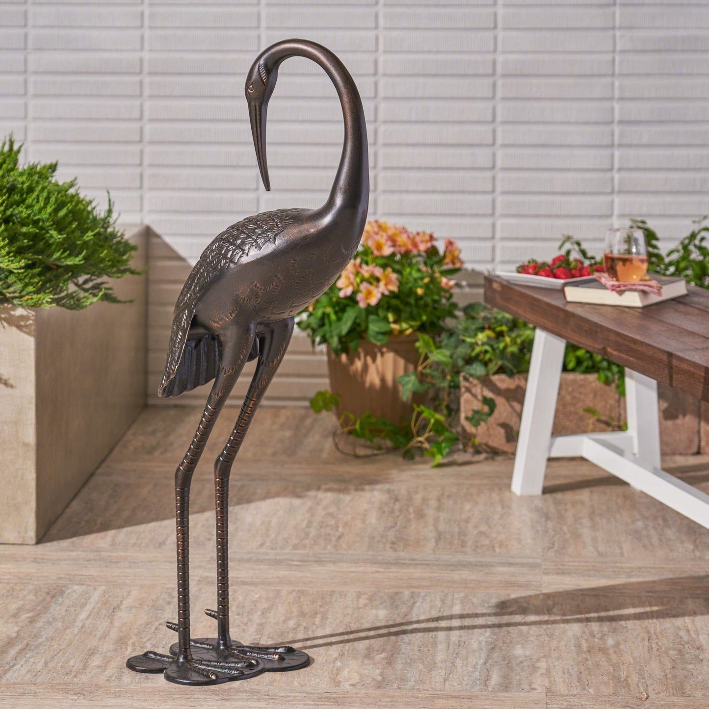 Bird Animals Rust Resistant Metal Garden Statue