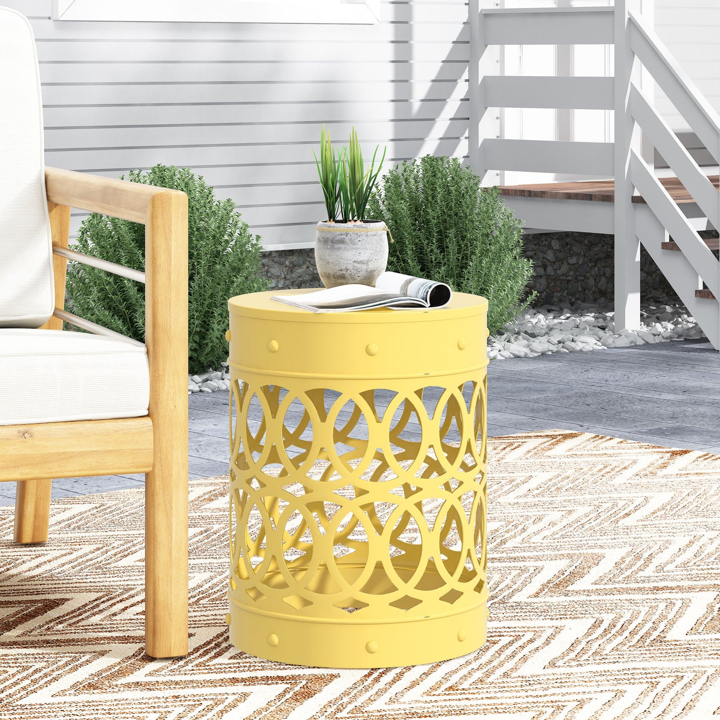 Outdoor Metal end Table -Large