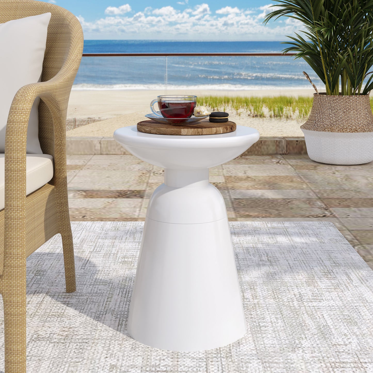 Outdoor Metal end Table -Large