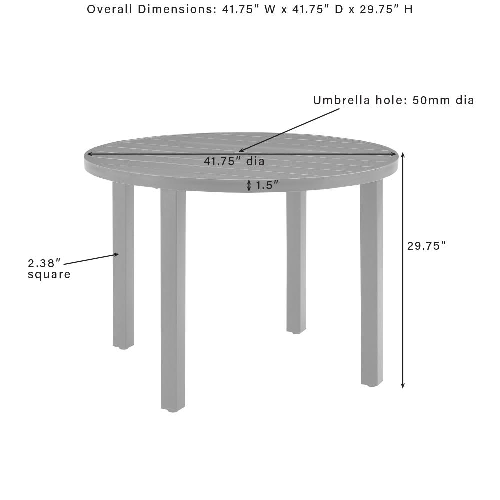 Kaplan 42" Round Outdoor Metal Dining Table Oil Rubbed Bronze