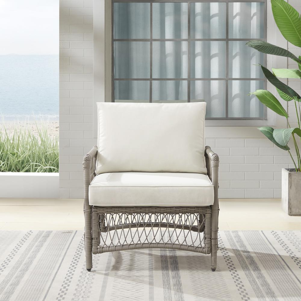 Thatcher Outdoor Wicker Armchair Creme/Driftwood