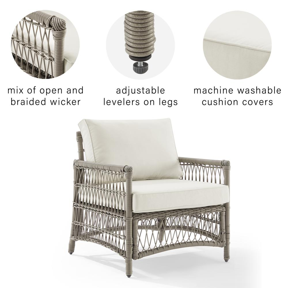 Thatcher Outdoor Wicker Armchair Creme/Driftwood