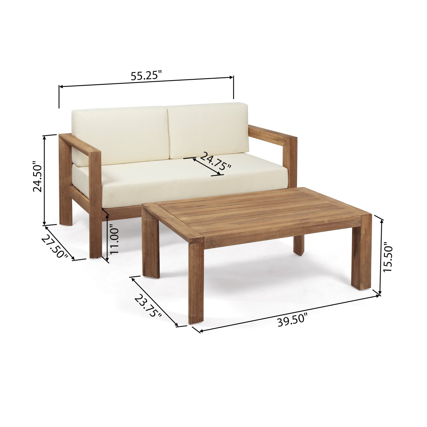 GENSER LOVESEAT & COFFEE TABLE