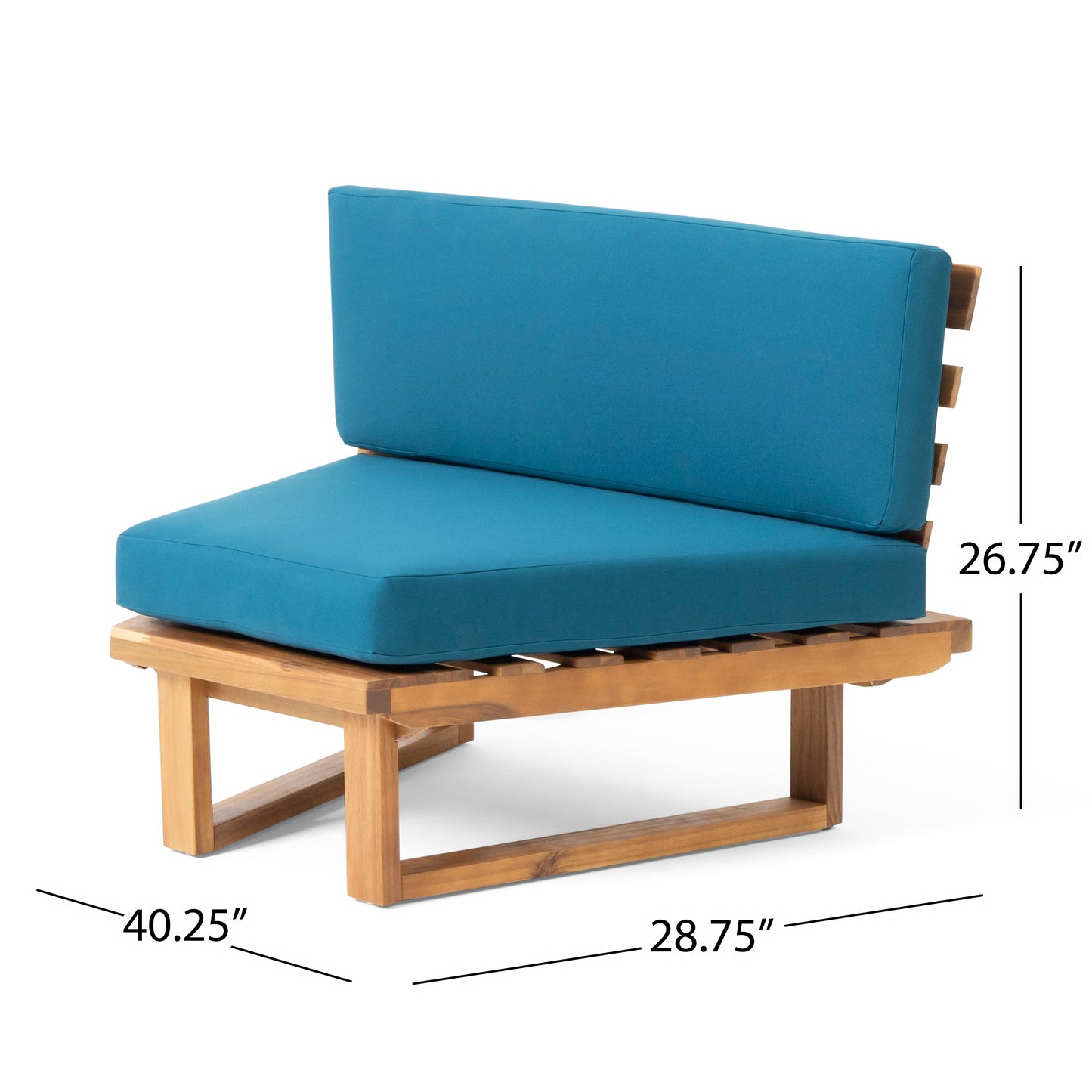 MIRABELLE CORNER CHAIR + COFFEE TABLE, TEAL