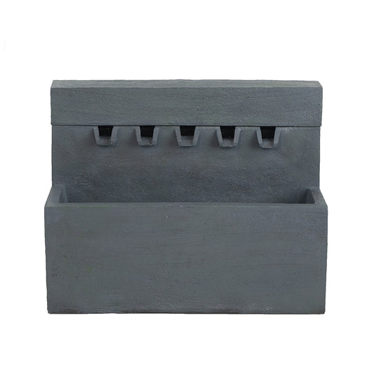 11.8x30.7x23.6" Decorative Gray Fountain with Rectangle Design, with Light and Pump, for Indoor and Outdoor