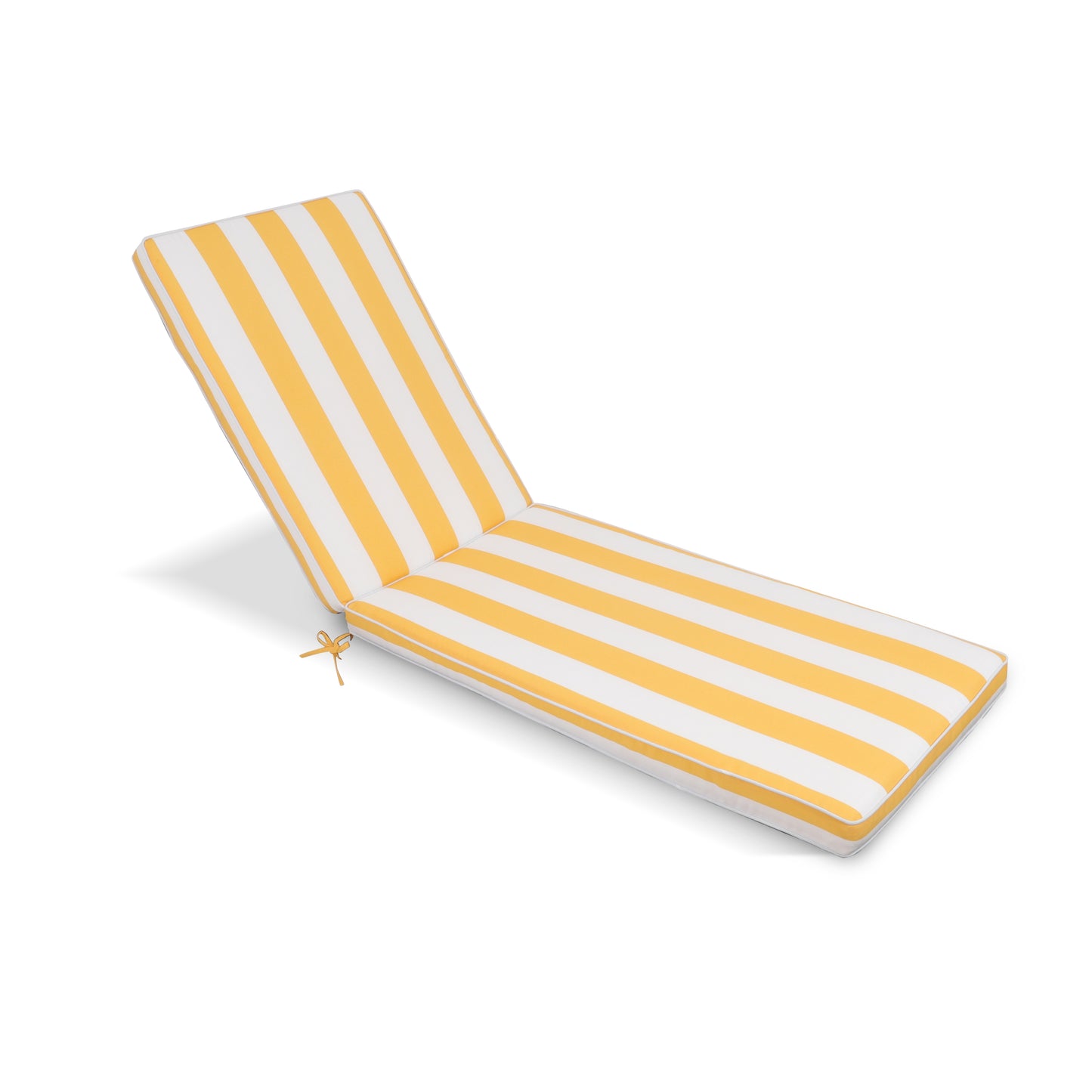 2PCS Set Outdoor Lounge Chair Cushion Replacement Patio Funiture Seat Cushion Chaise Lounge Cushion-yellow/white