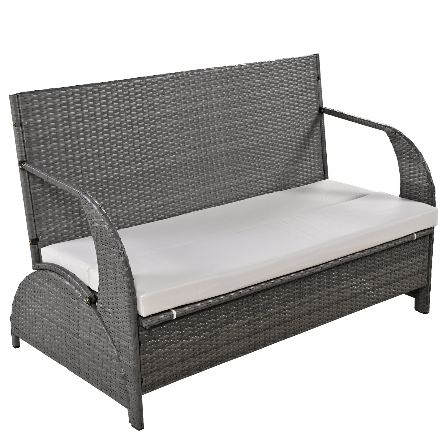 U_STYLE Versatile outdoor loveseat that converts to four seats and a table, suitable for gardens and lawns