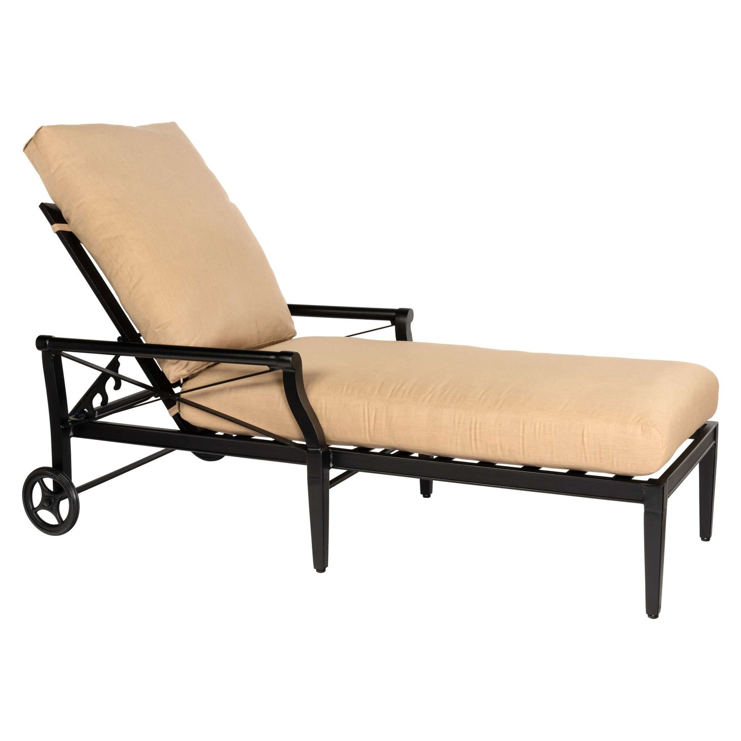 Andover Cast Aluminum Adjustable Chaise Lounge with Waterfall Cushion