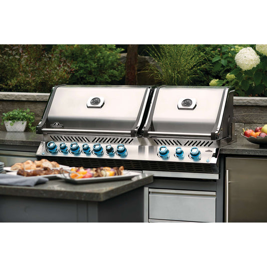 BI Prestige Pro 825 RSIB Built In Gas Grill Head with Infrared Bottom and Rear Burner in Stainless Steel