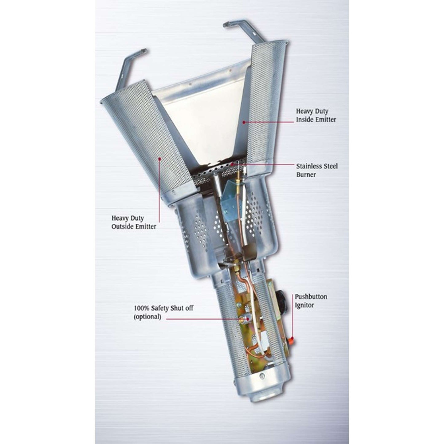 90 Inch Tall Commercial Patio Heater with 40000 BTU's, 37" Reflector Shield