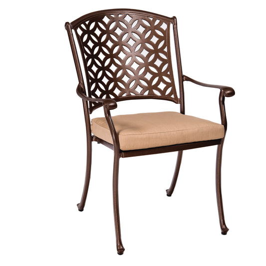 Casa Cast Aluminum Arm Chair with  Seat Cushion