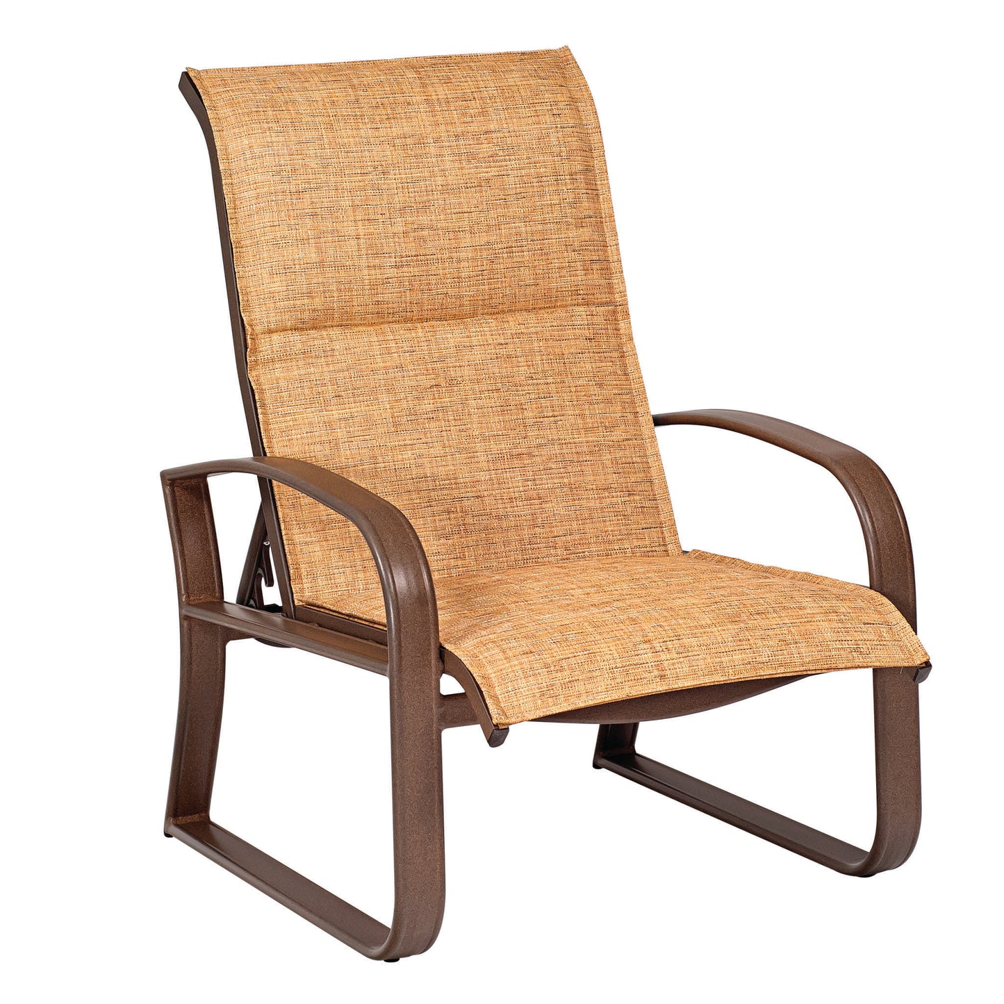 Cayman Isle Sling Padded Sling High Back Dining Arm Chair