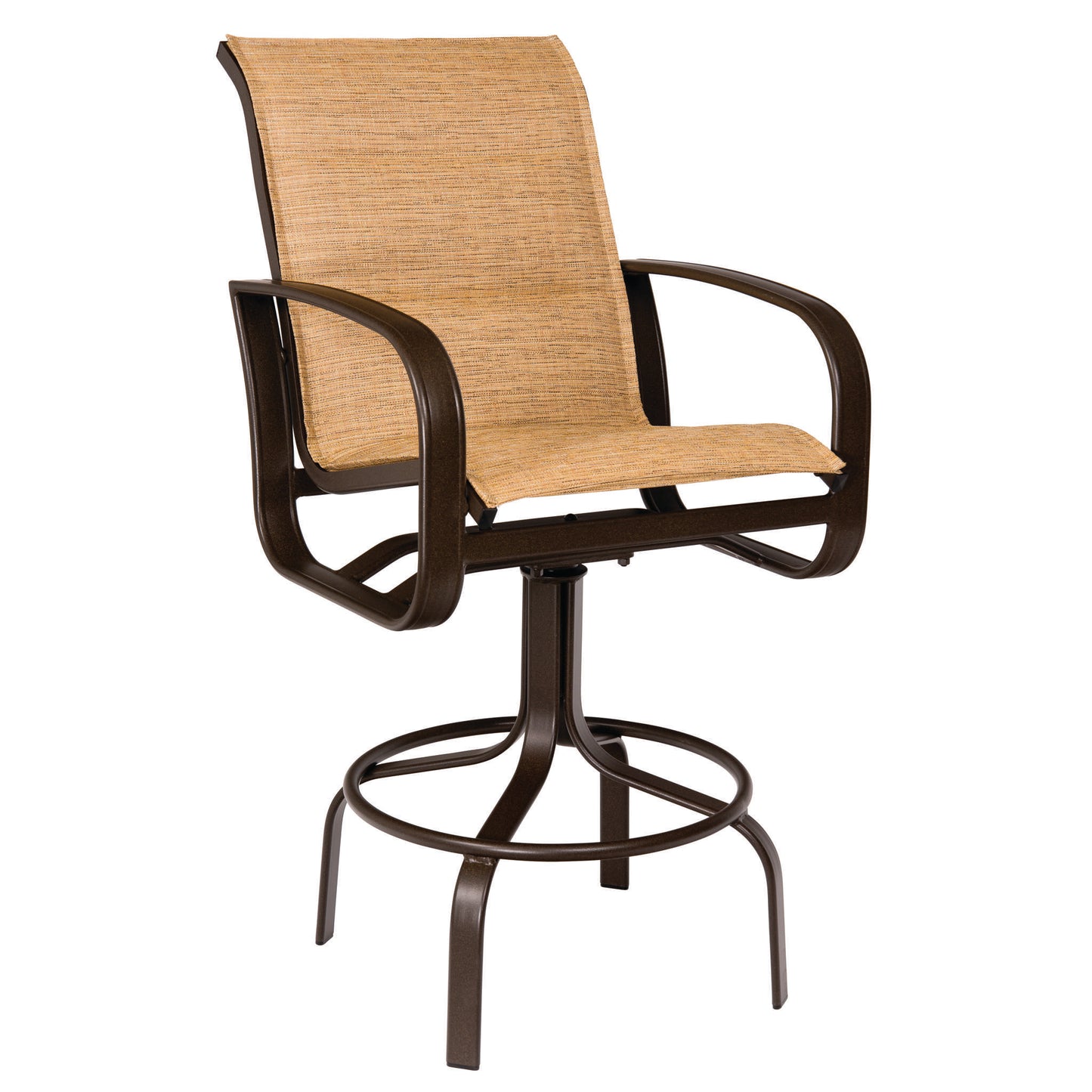 Cayman Isle Sling Padded Sling Swivel Bar Stool