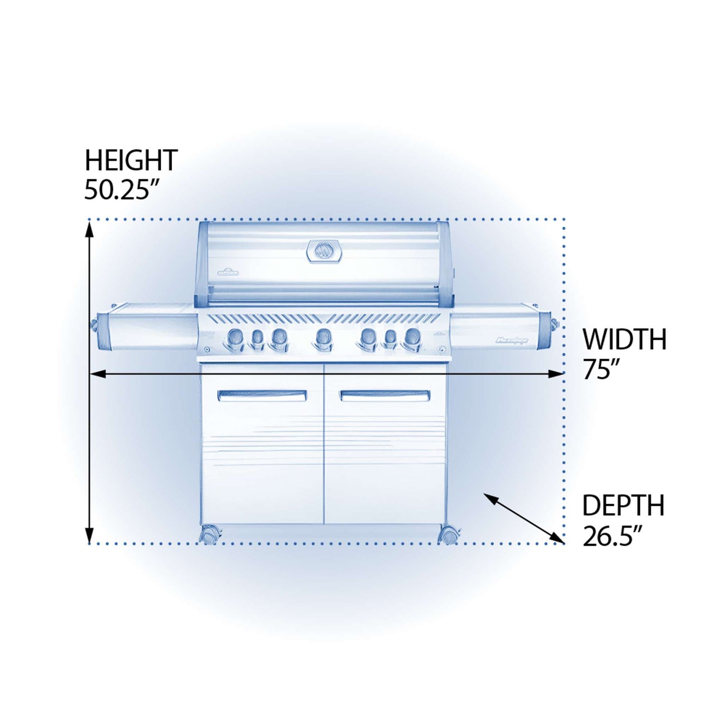 Prestige 665 RSIB Gas Grill with Infrared Side and Rear Burners in Stainless Steel