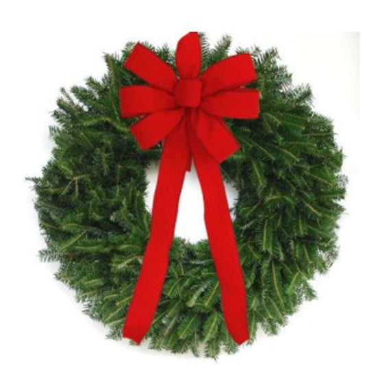 Live Hand-made 24 Inch Front Facing Wreath with Customizable Bow and Wreath.