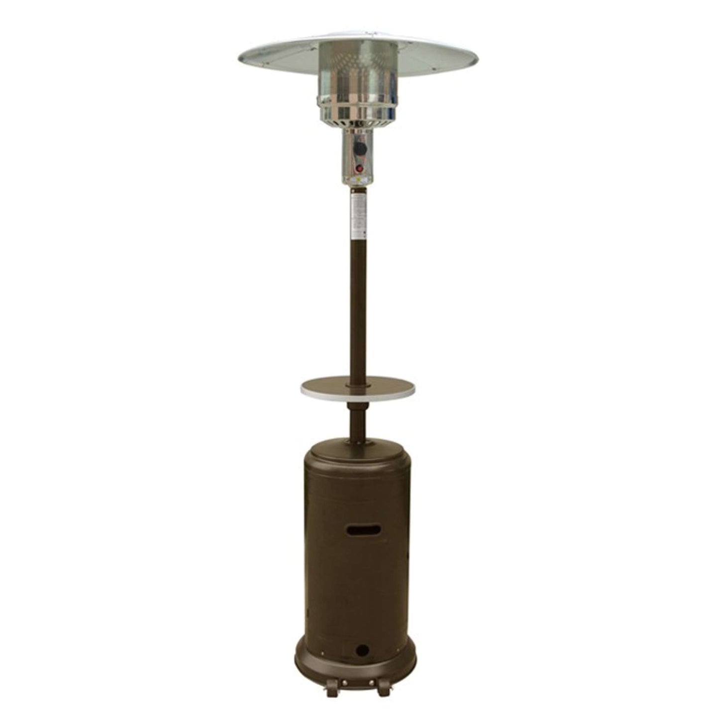 87 Inch Propane Patio Heater with Table and Customizable Exterior  Finish