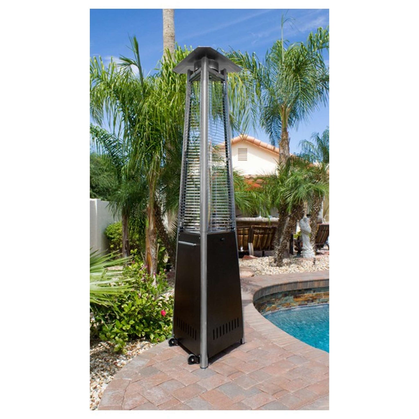 94 Inch Tall Tall Commercial Grade Glass Tube Heater, 42000 BTU's