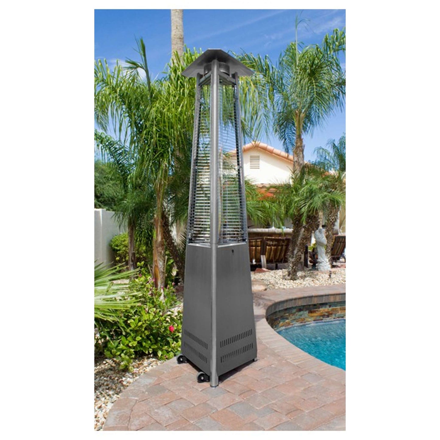 94 Inch Tall Tall Commercial Grade Glass Tube Heater, 42000 BTU's