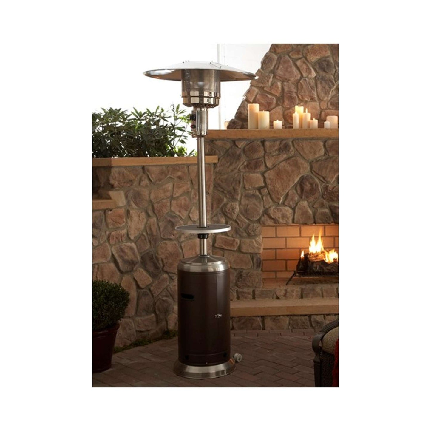 87 Inch Stainless Steel Propane Patio Heater with Table and Lower Color Customization Option