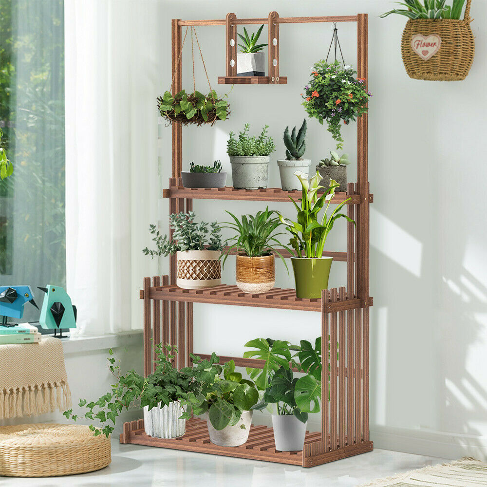 3 Tier Wooden Plant Home Decor Stand