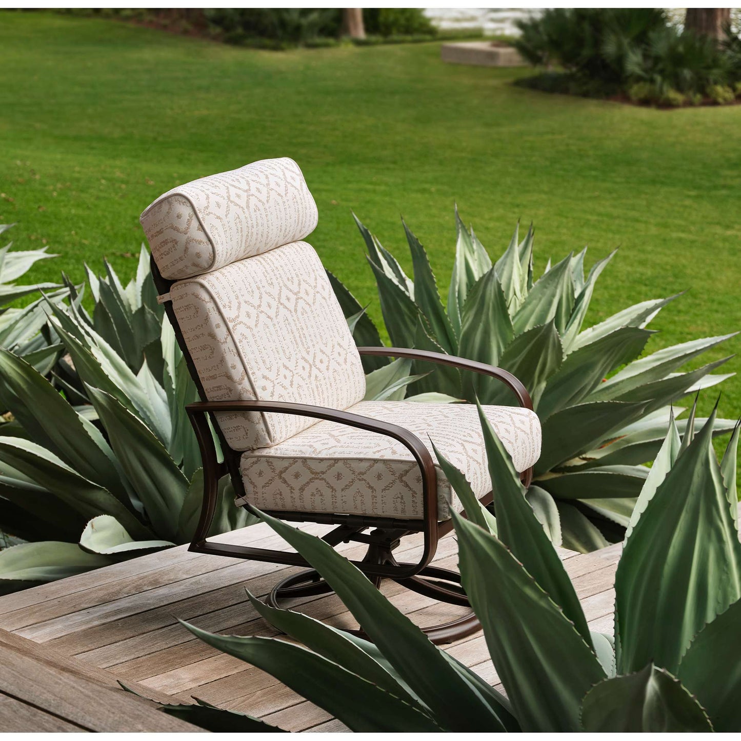 Cayman Isle Cushion Swivel Rocking Lounge Chair with Cushion