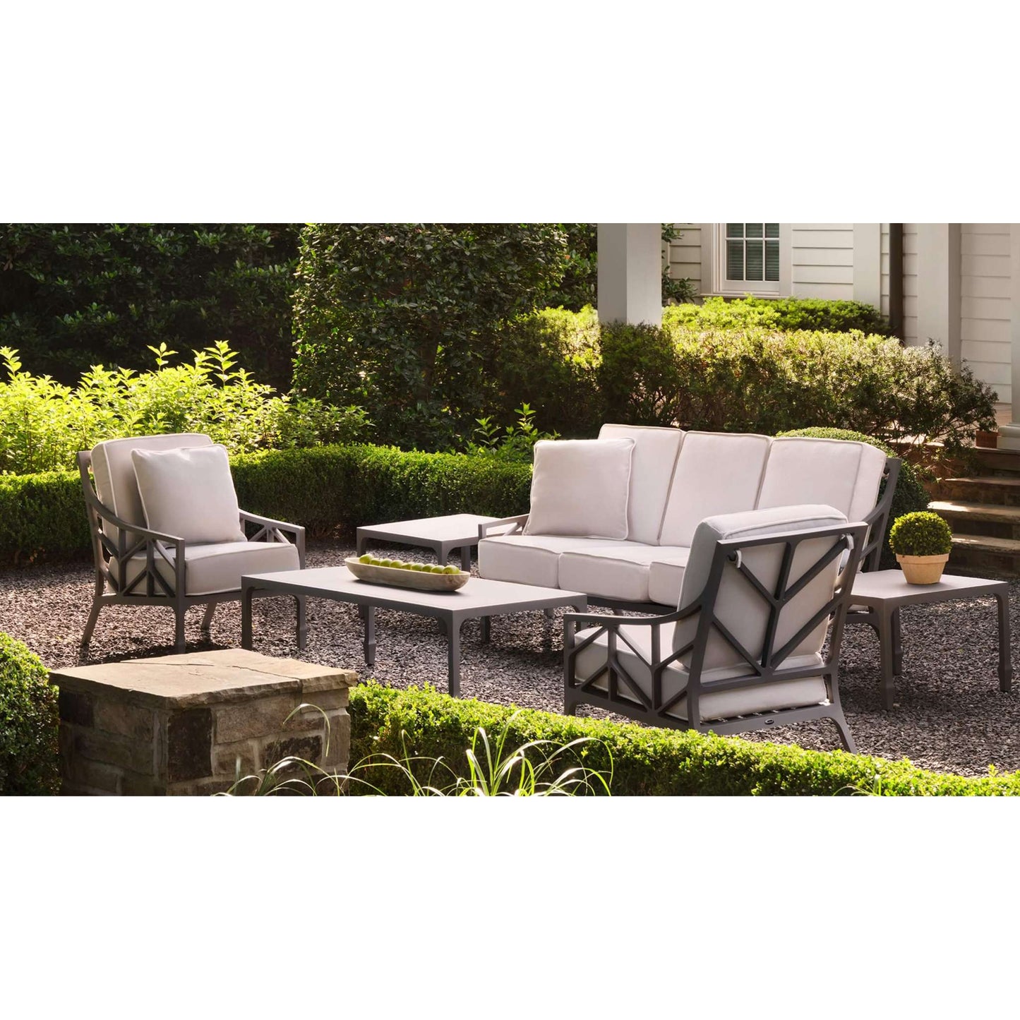 Alberti Cast Aluminum Sofa with Cushions