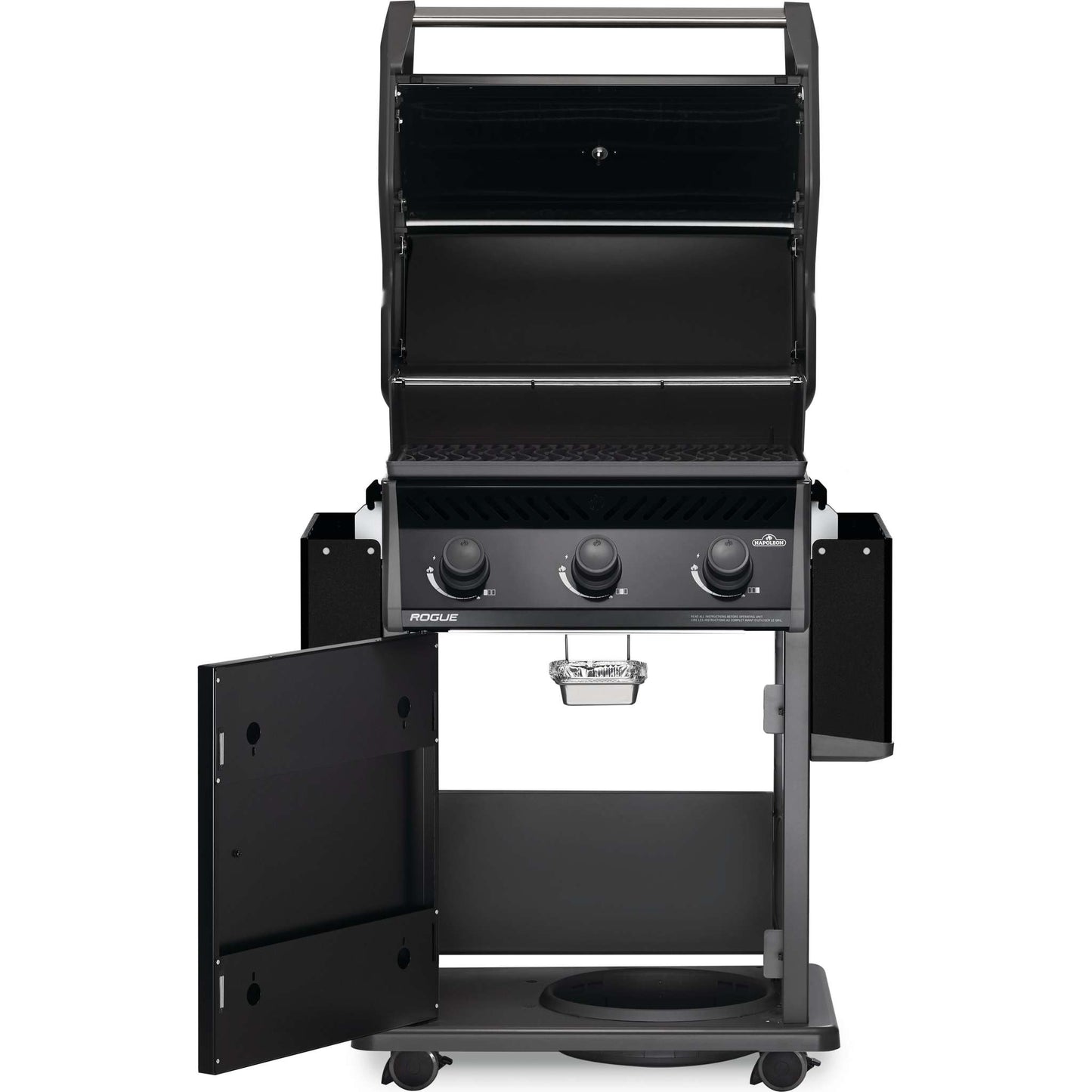 Rogue 425 Gas Grill, Black with cast iron grates