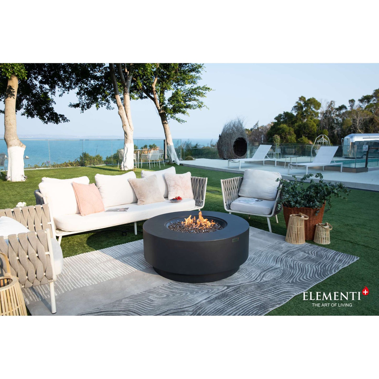 Elementi Plus Nimes 40.9" Round Fire Table