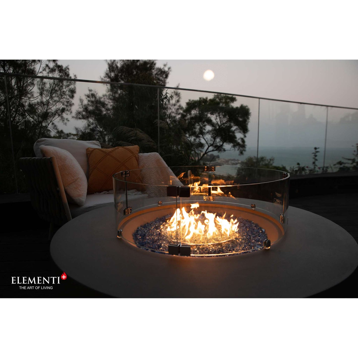 Elementi Plus Colosseo Round Concrete Fire Pit Table