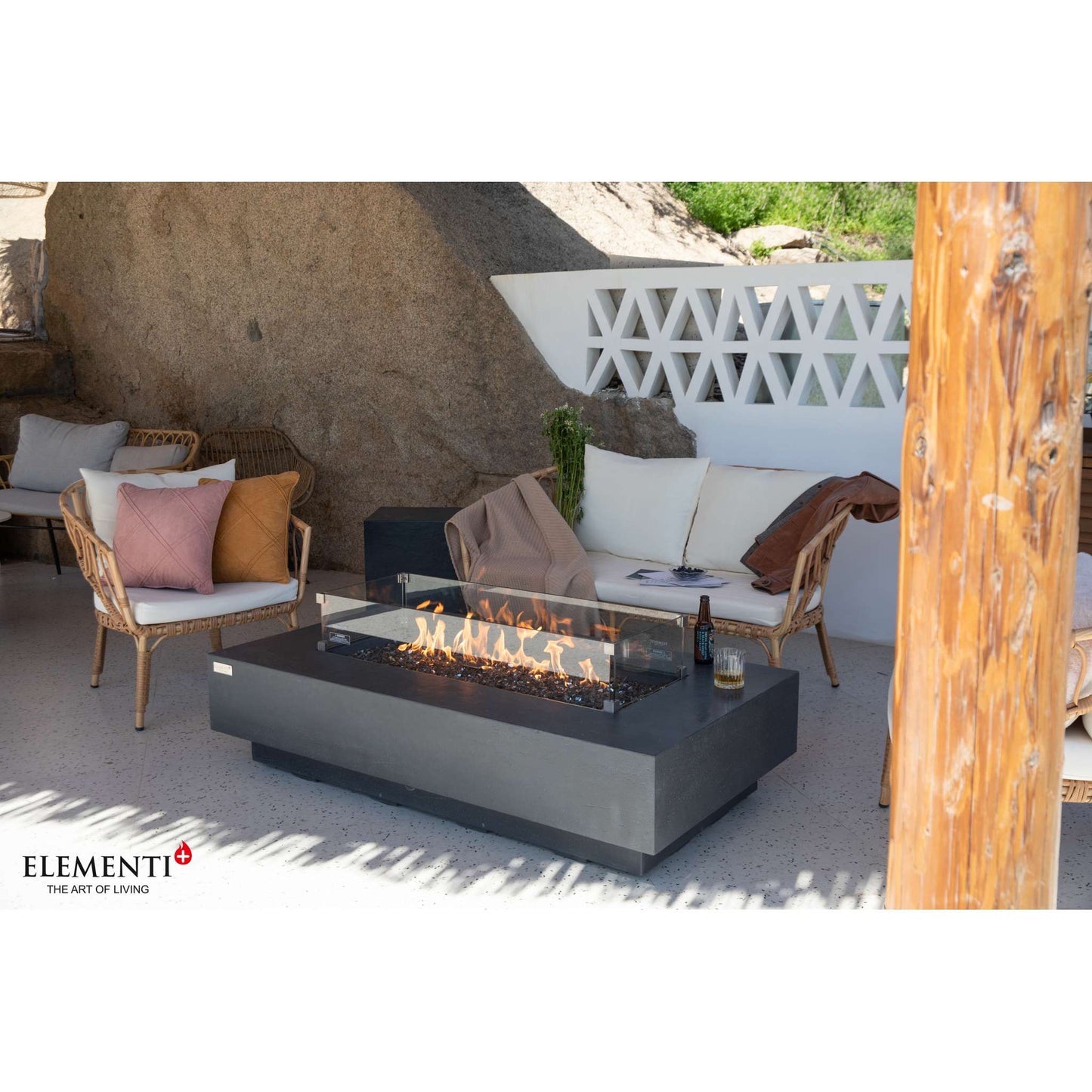 Elementi Plus Positano 32" x 60" Rectangle Fire Table