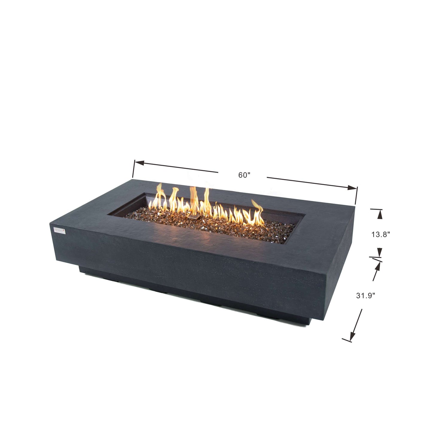 Elementi Plus Positano 32" x 60" Rectangle Fire Table