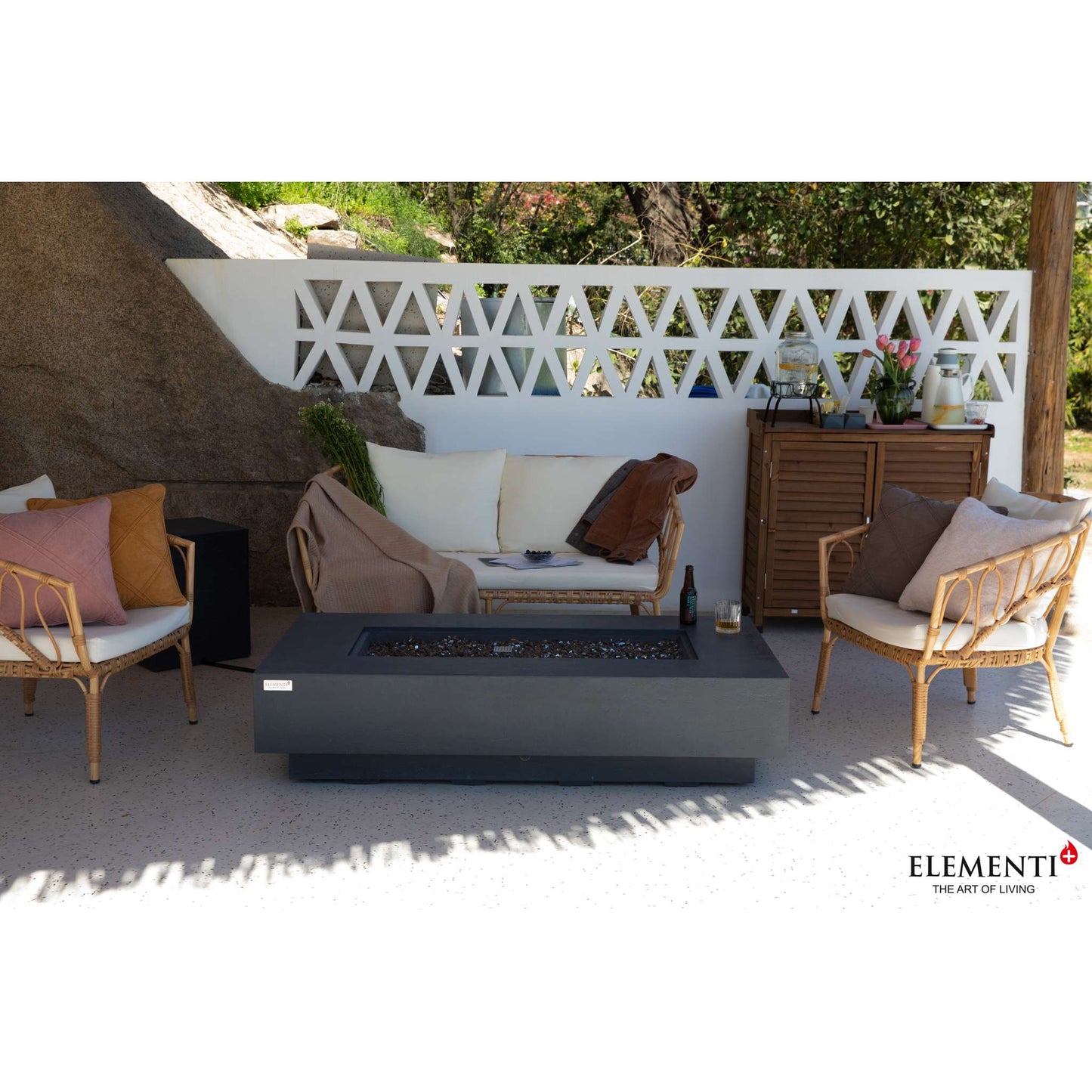 Elementi Plus Positano 32" x 60" Rectangle Fire Table