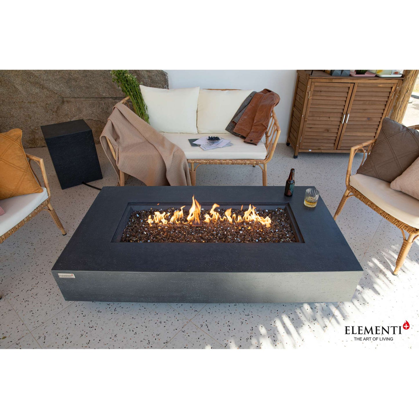 Elementi Plus Positano 32" x 60" Rectangle Fire Table