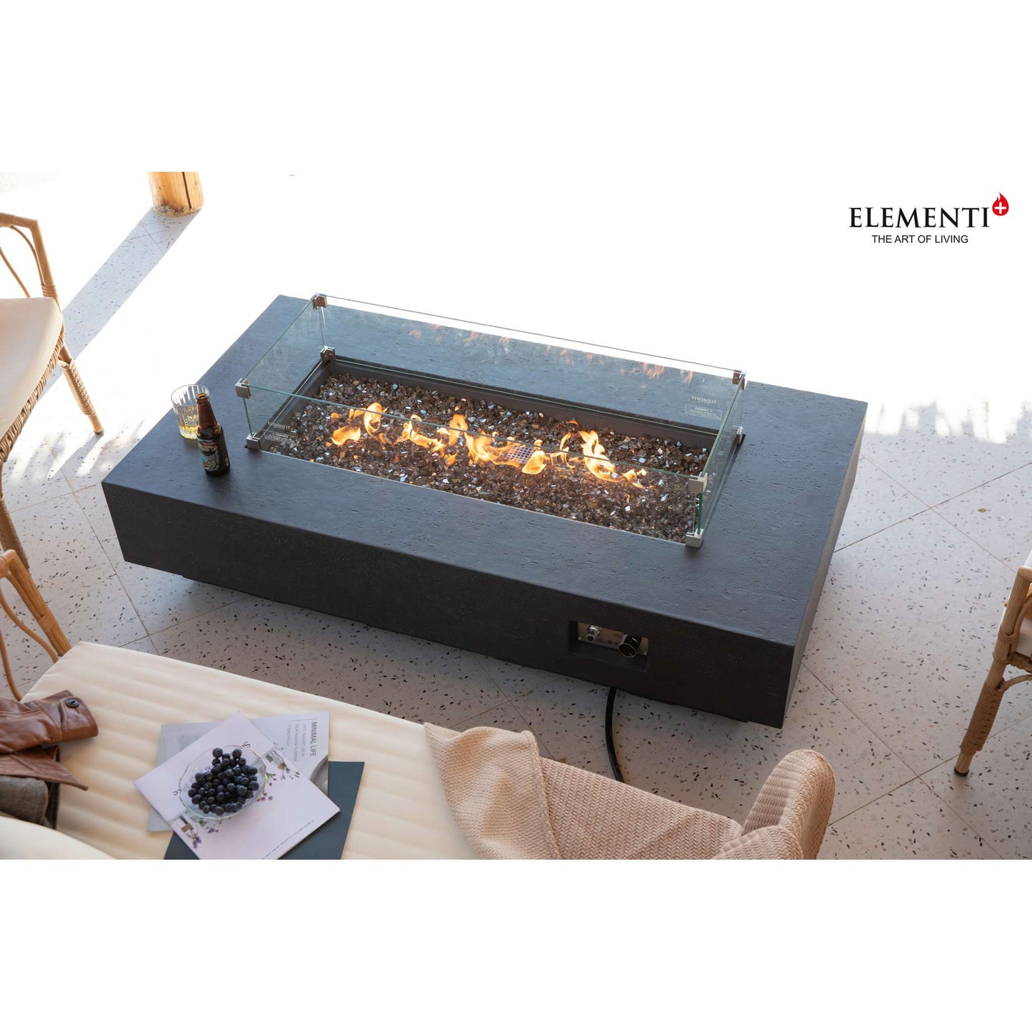 Elementi Plus Positano 32" x 60" Rectangle Fire Table