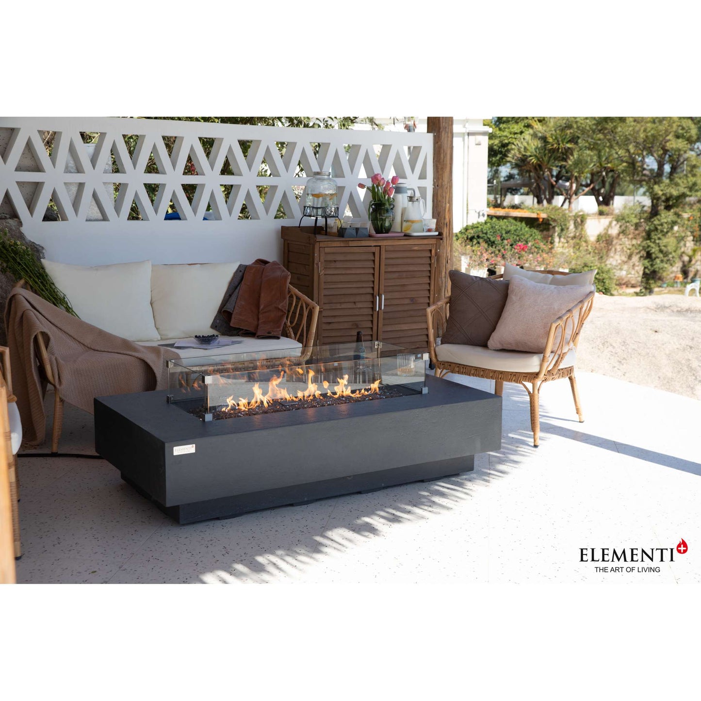 Elementi Plus Positano 32" x 60" Rectangle Fire Table