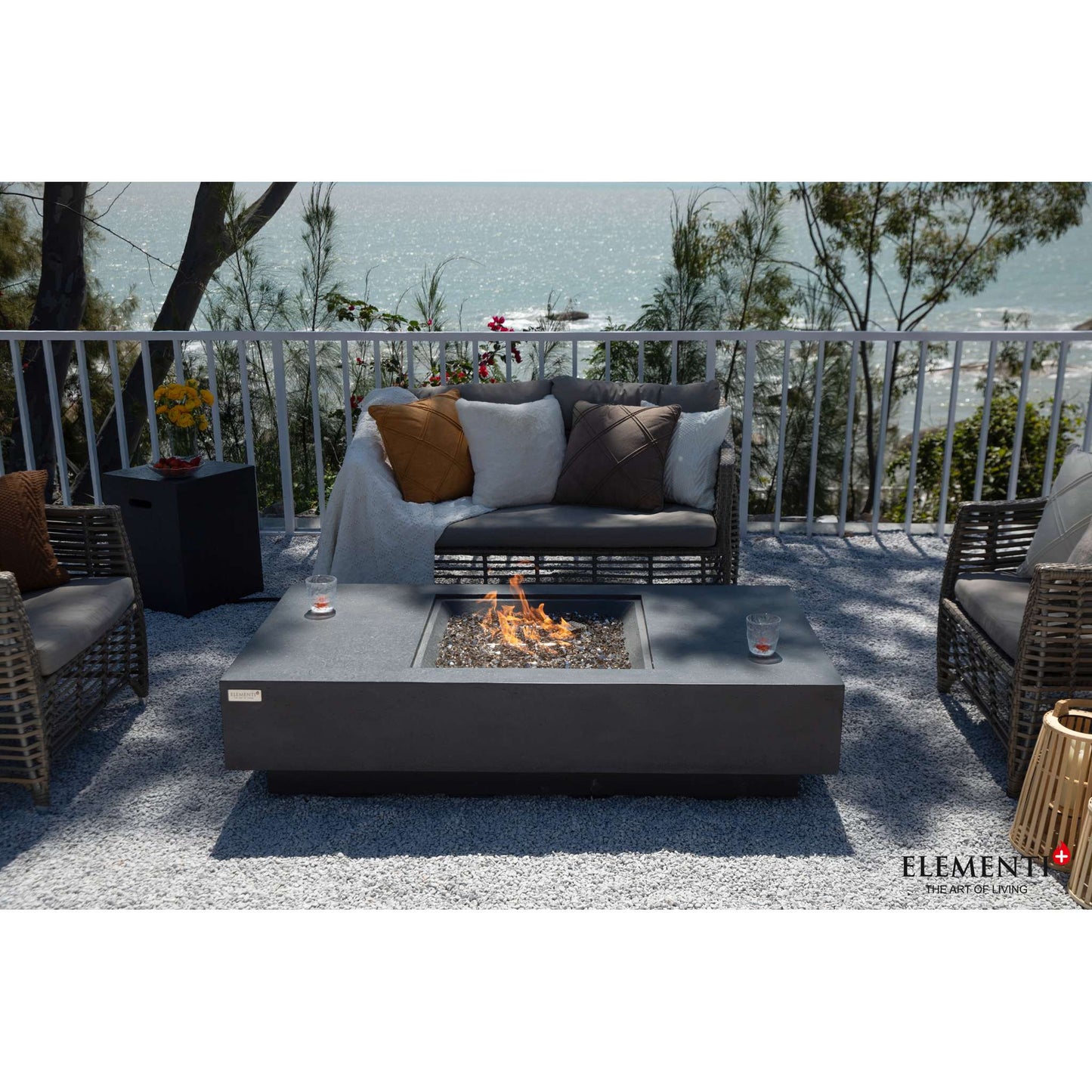 Elementi Plus Cannes 32" x 60" Rectangle Fire Table