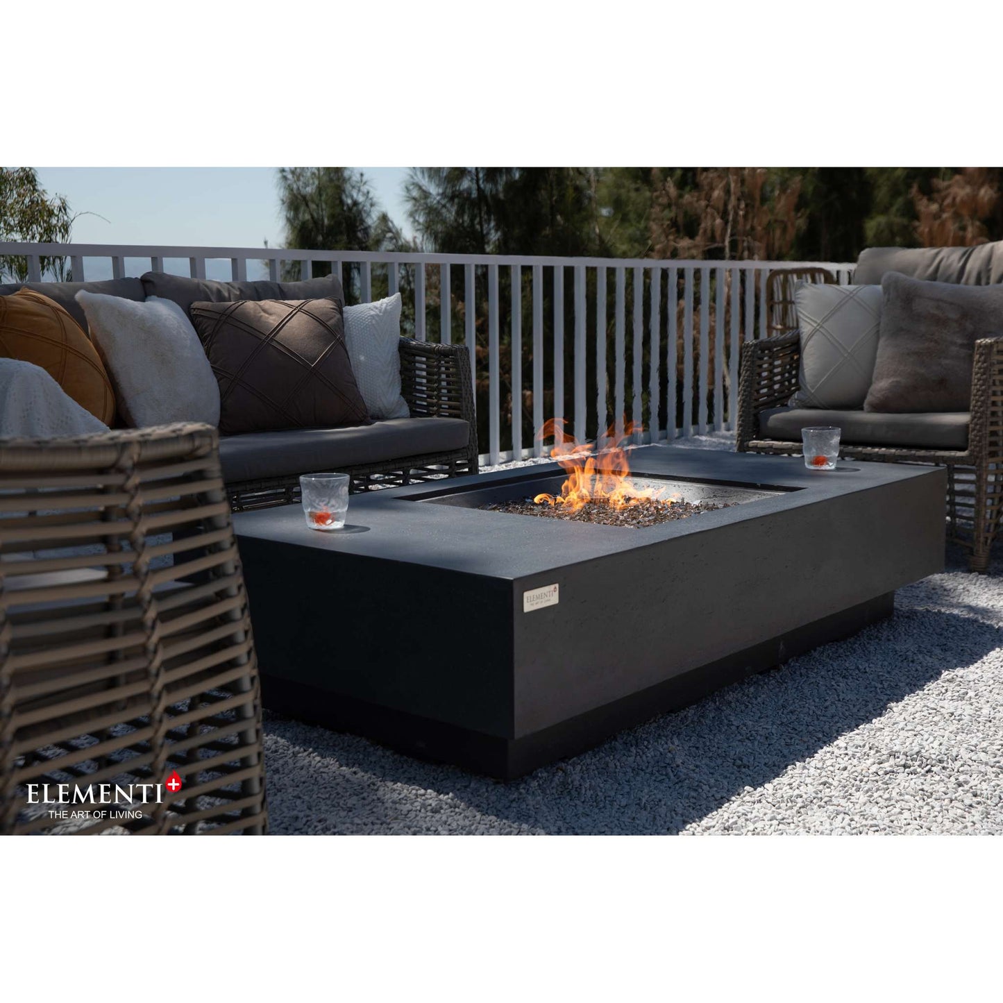 Elementi Plus Cannes 32" x 60" Rectangle Fire Table