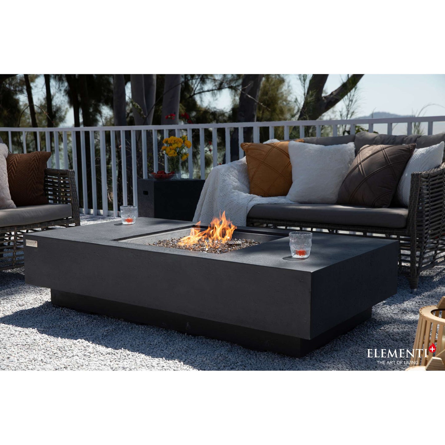 Elementi Plus Cannes 32" x 60" Rectangle Fire Table