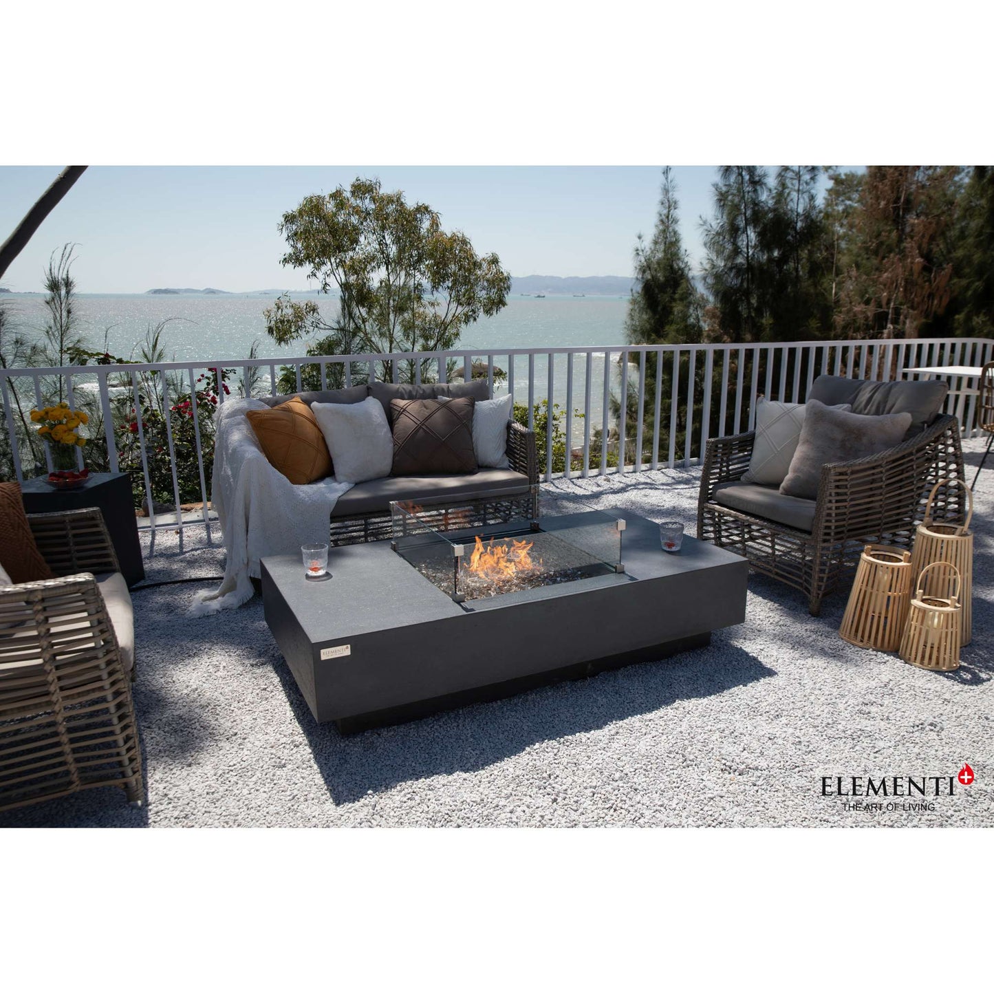 Elementi Plus Cannes 32" x 60" Rectangle Fire Table