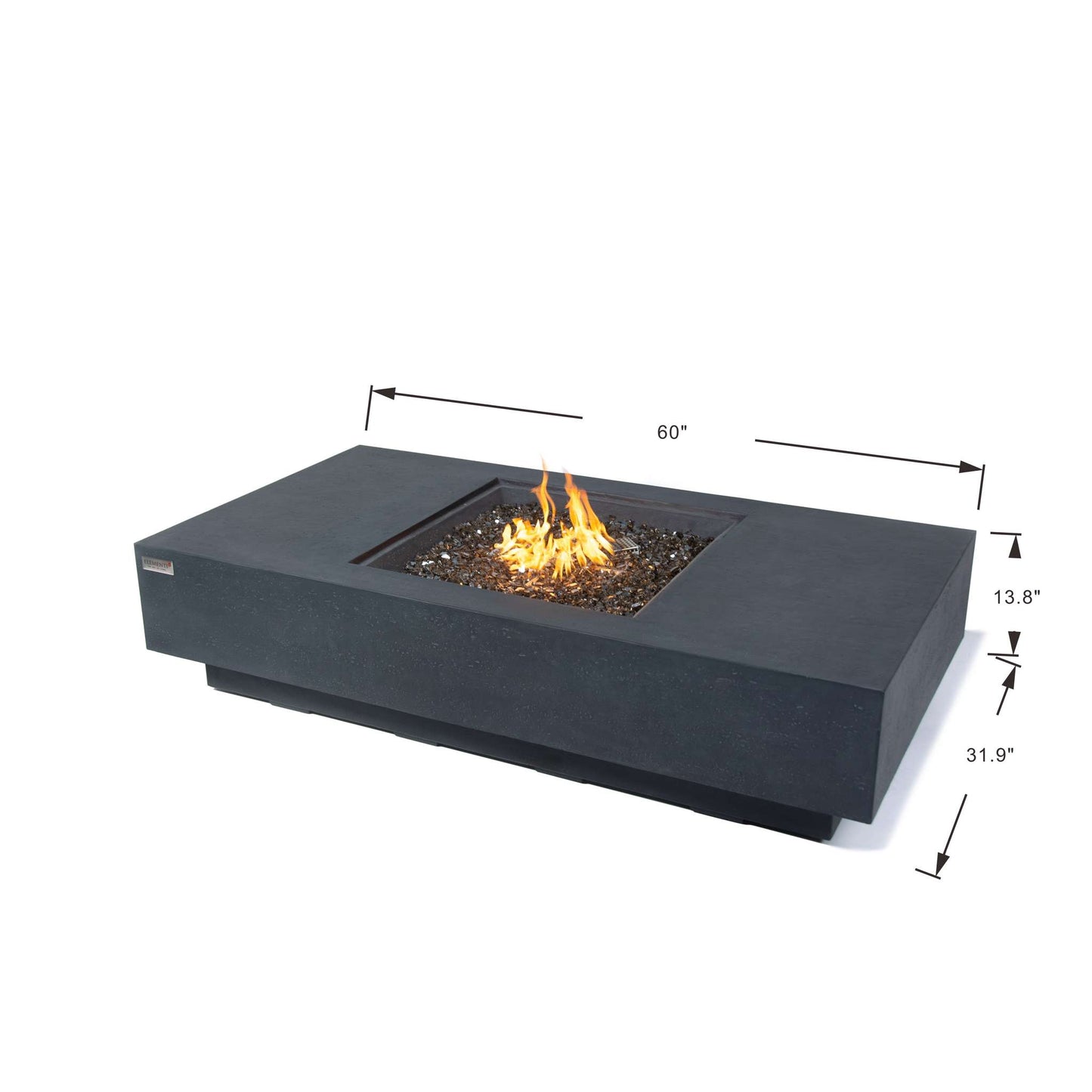 Elementi Plus Cannes 32" x 60" Rectangle Fire Table