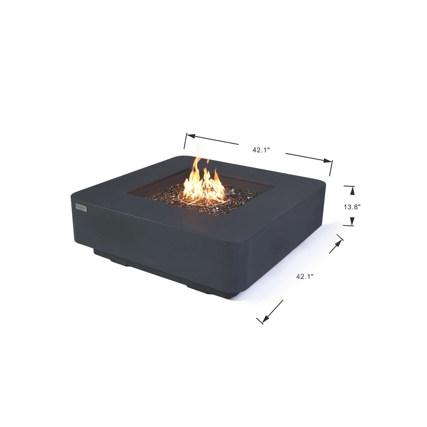 Elementi Plus Bergamo 42.1" Square Fire Table