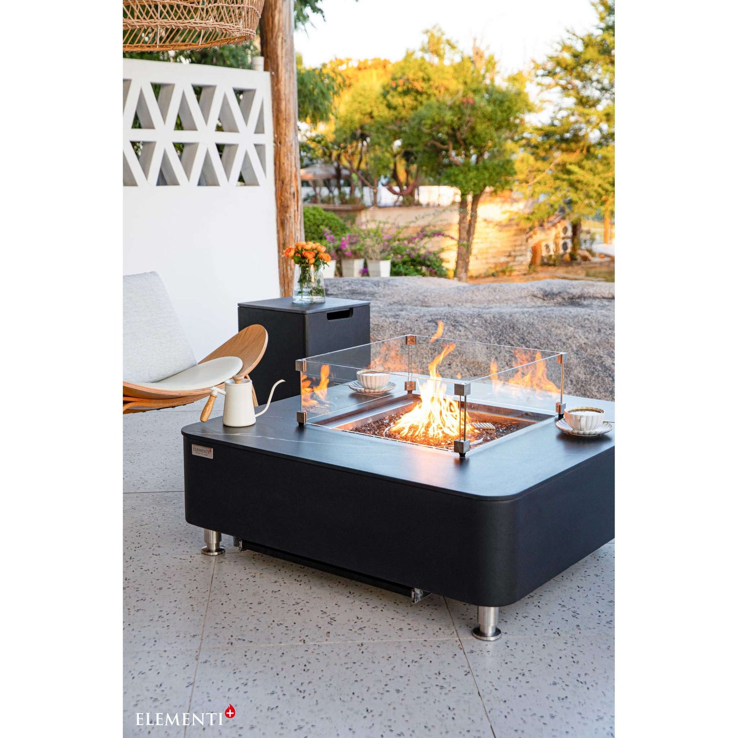 Elementi Plus Annecy Marble Porcelain Fire Table Bulgaria Black