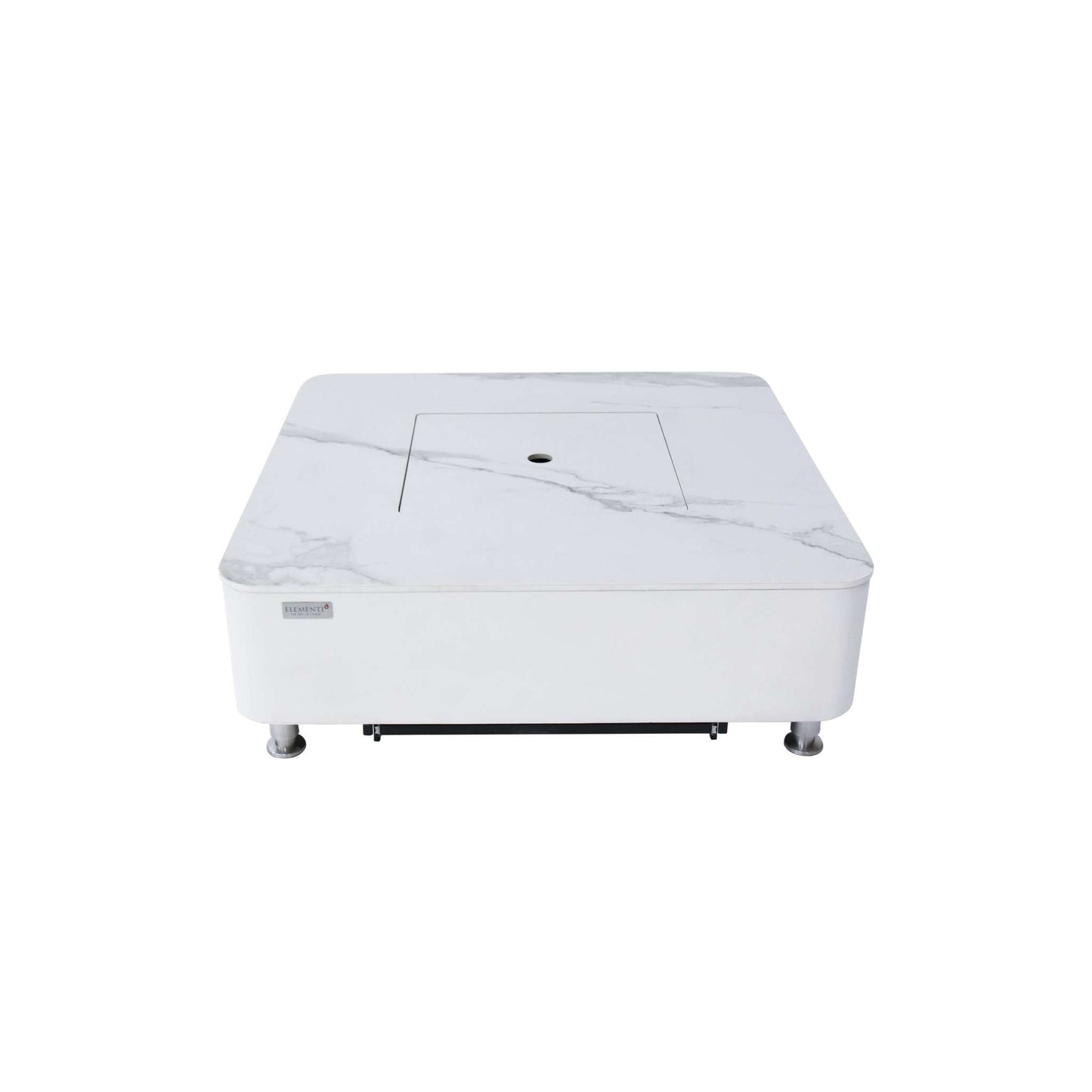 Elementi Plus Annecy Marble Porcelain Fire Table Bianco White