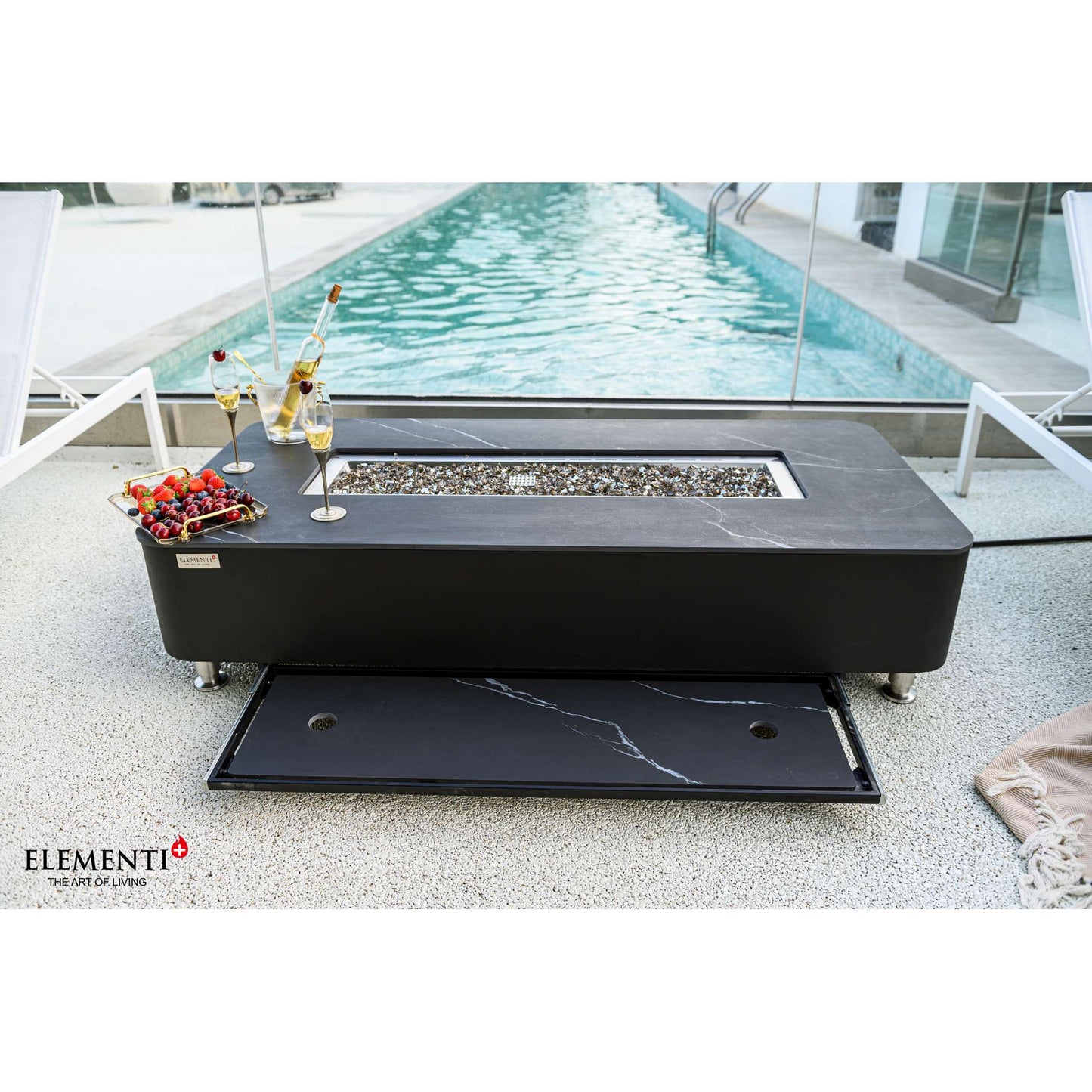 Elementi Plus Valencia Porcelain Top Fire Table Bulgaria Black