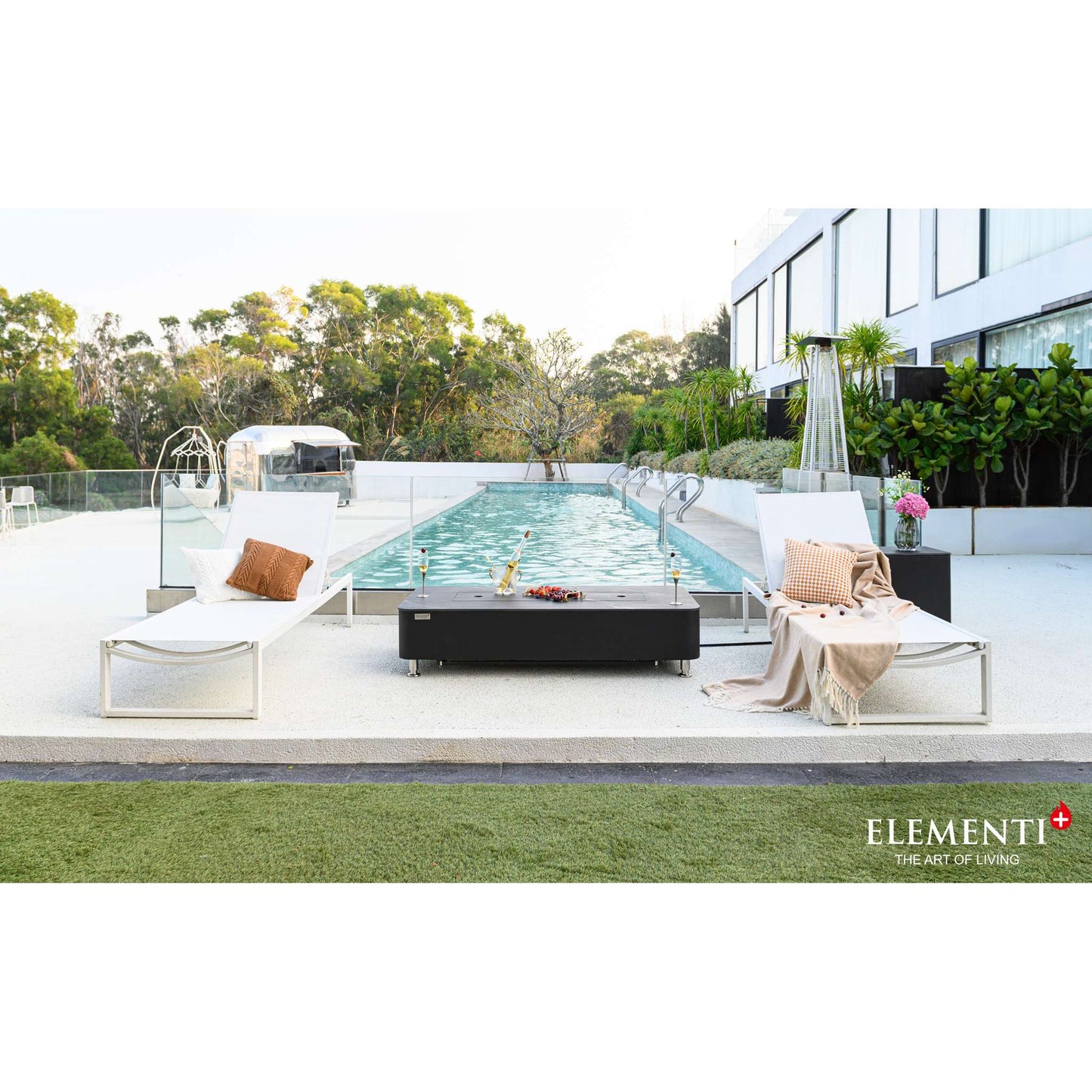 Elementi Plus Valencia Porcelain Top Fire Table Bulgaria Black