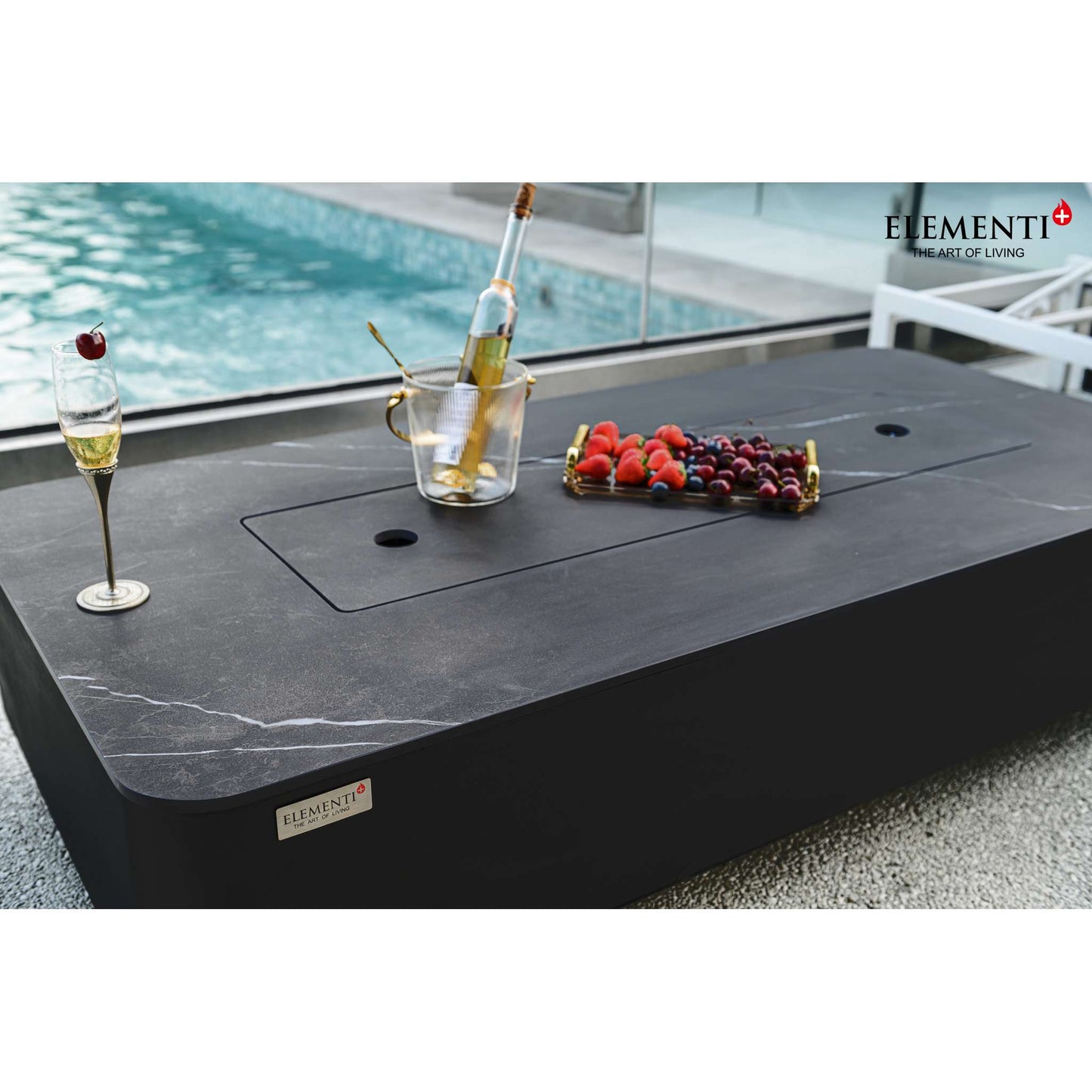 Elementi Plus Valencia Porcelain Top Fire Table Bulgaria Black