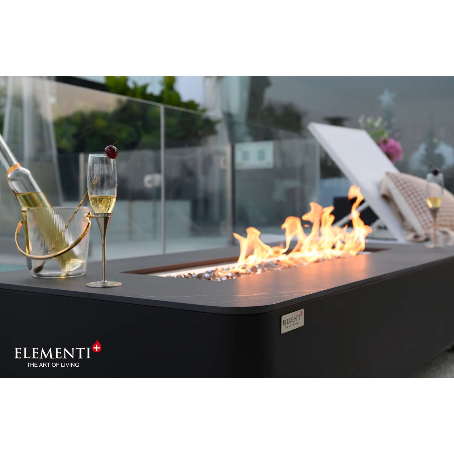 Elementi Plus Valencia Porcelain Top Fire Table Bulgaria Black