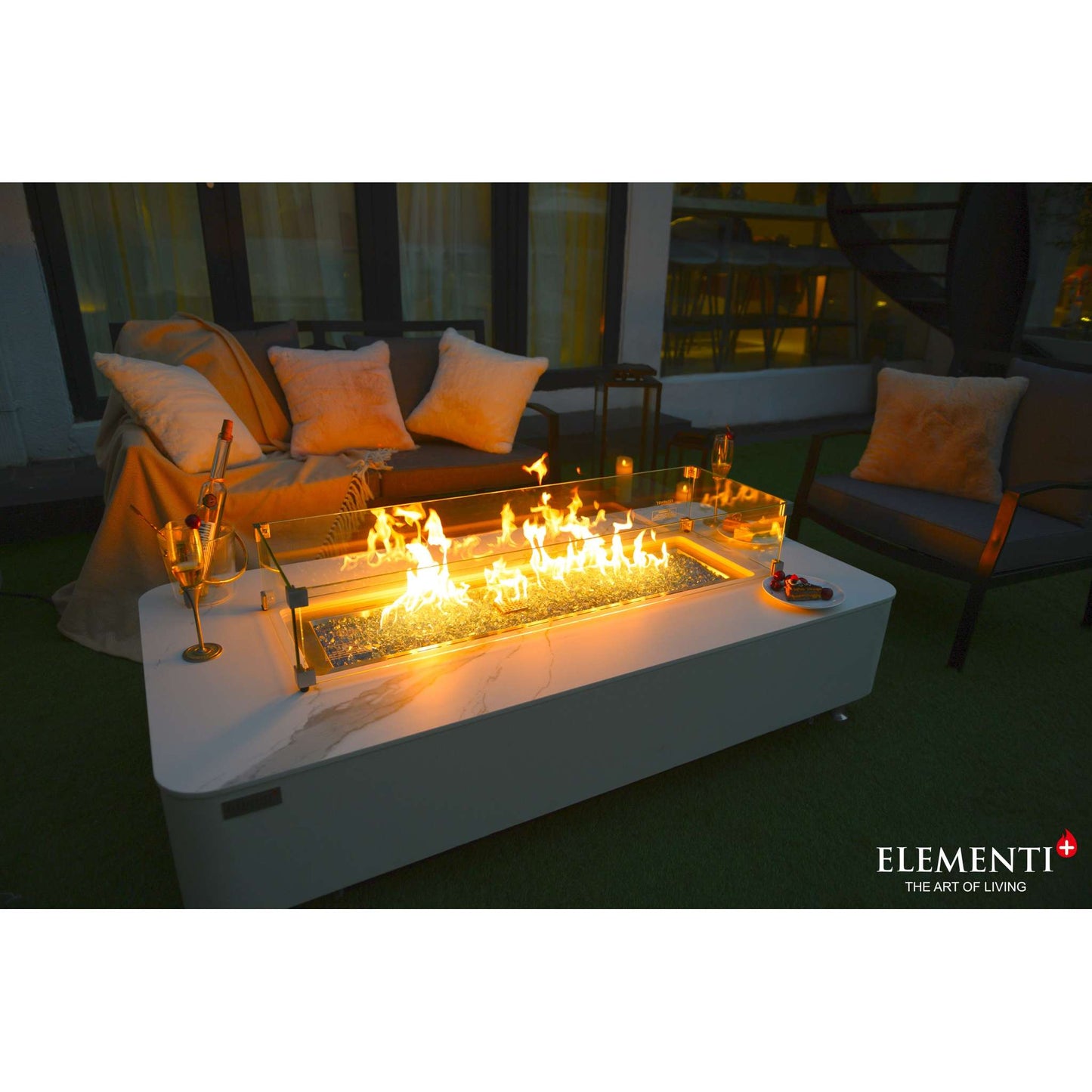 Elementi Plus Athens Porcelain Top Fire Table