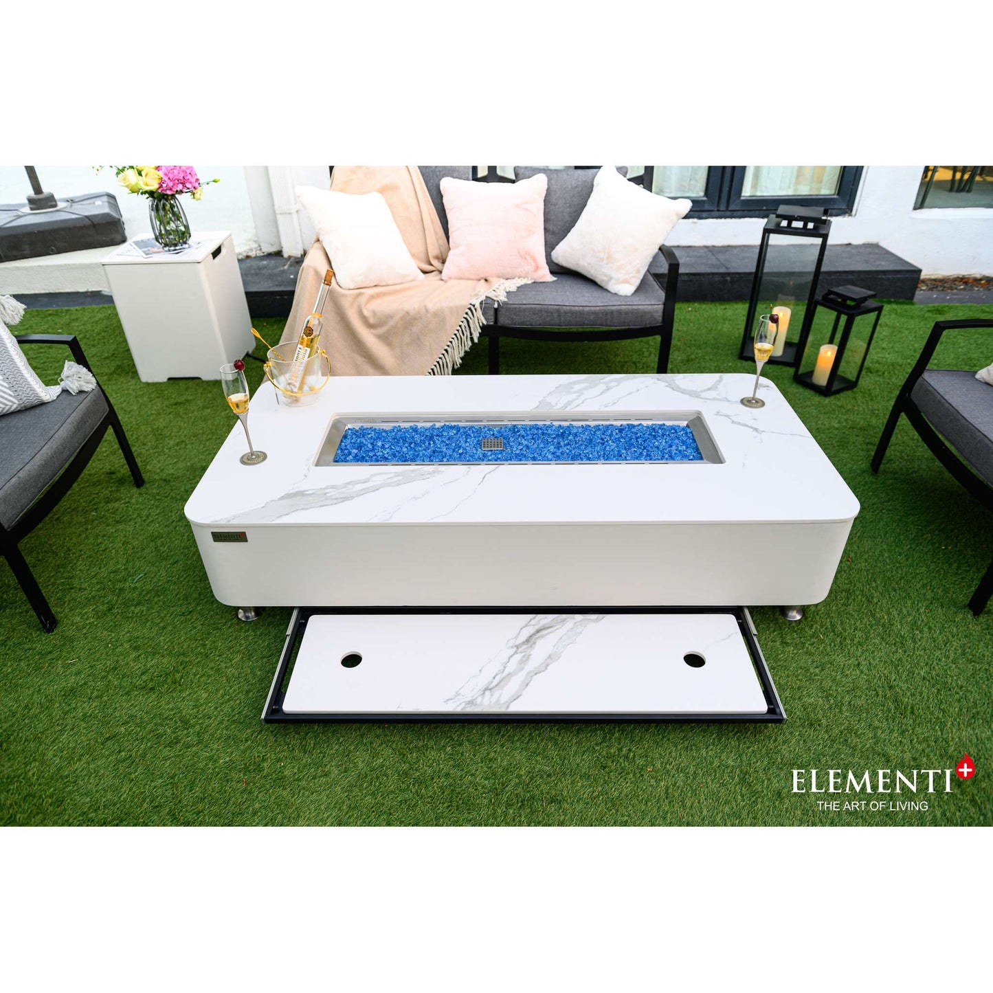 Elementi Plus Athens Porcelain Top Fire Table