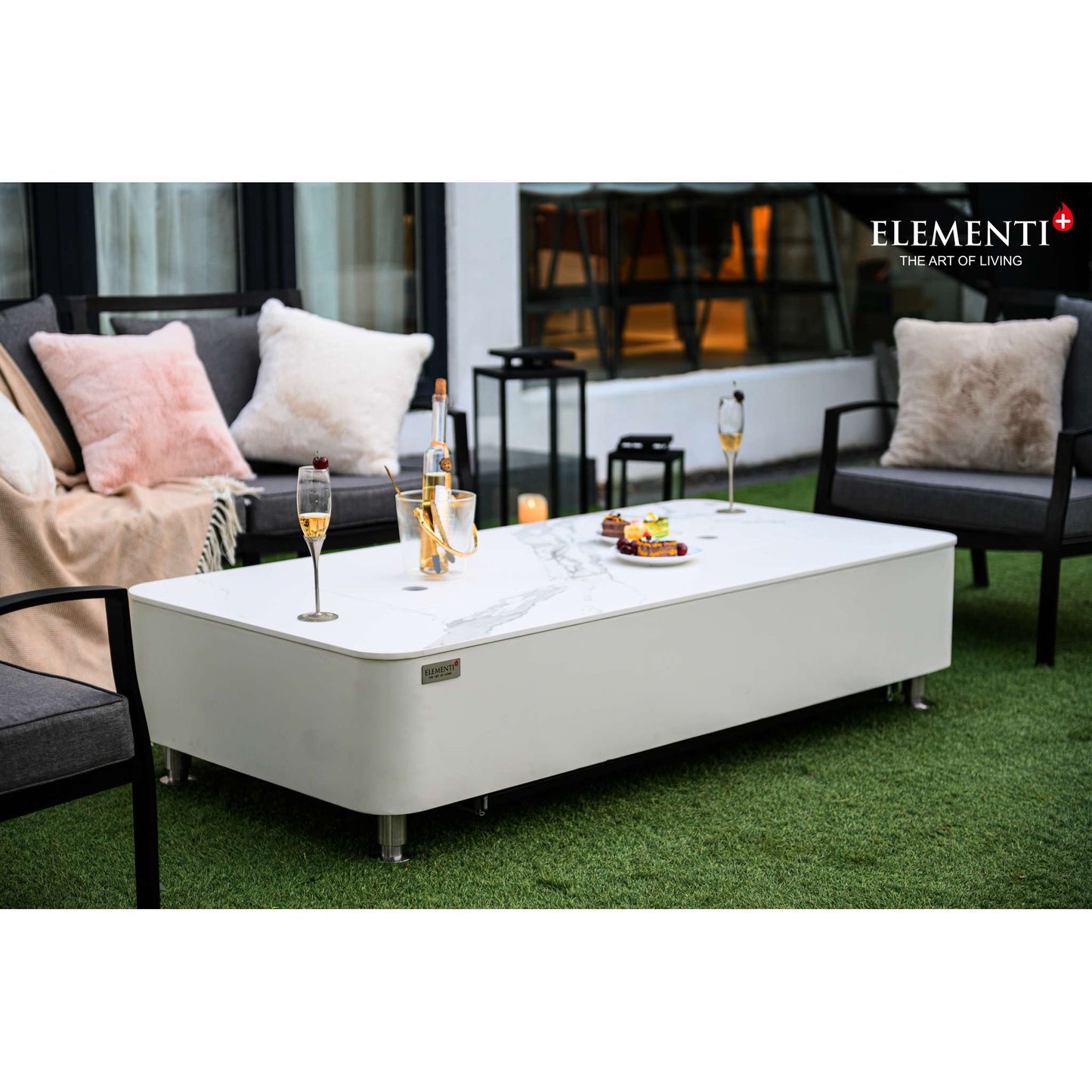 Elementi Plus Athens Porcelain Top Fire Table